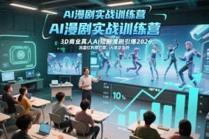 AI漫剧实战训练营，3D商业真人AI短剧漫剧引爆2026，流量红利期已至，入场正当时-网赚36计