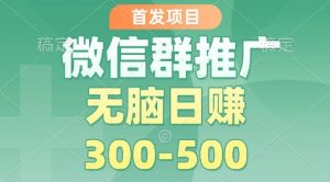 首发项目，微信群推广掘金，多号矩阵无脑日入3-5张【揭秘】-网赚36计
