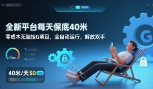 全新平台每天保底40米，零成本无脑挂G项目，全自动运行，解放双手【揭秘】-网赚36计