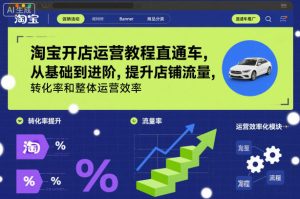 淘宝开店运营教程直通车,从基础到进阶,提升店铺流量,转化率和整体运营效率(更新11月)-网赚36计