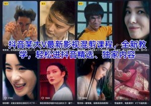 抖音某大V最新影视混剪课程，全新教学，轻松进抖音精选、独家内容-网赚36计