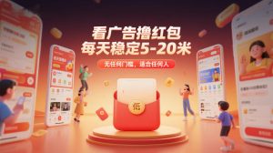 看广告撸红包，每天稳定5-20米，无任何门槛，适合任何人-网赚36计