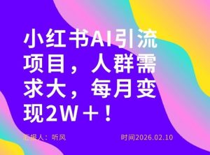 她通过这个AI项目每月做到2W＋的收入，最新小红书AI项目，人群需求大！-网赚36计