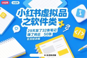 小红书虚拟品之软件类，29天发了32条笔记，賺了将近50张，全流程讲解-网赚36计