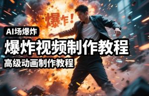 AI场景爆炸视频制作教程，利用人物实拍视频制作出高级的动画特效-网赚36计