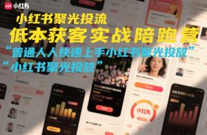 小红书聚光投流低成本获客实战陪跑营，普通人快速上手小红书聚光投放-网赚36计