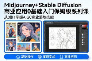 AIGC商业应用Midjourney+Stable Diffusion教程,0基础入门保姆级系列课-网赚36计