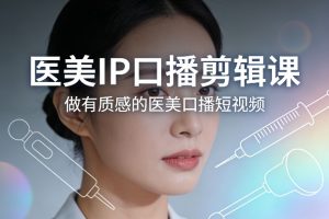 医美IP口播剪辑课，做有质感的医美口播短视频-网赚36计