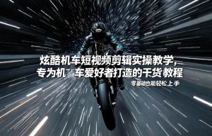 炫酷机车短视频剪辑实操教学，专为机车爱好者打造的干货教程，零基础也能轻松上手-网赚36计