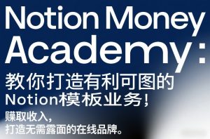 Notion Money Academy：教你打造有利可图的Notion模板业务，賺取收入，打造无需露面的在线品牌-网赚36计