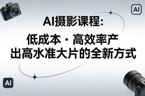 AI摄影课程,低成本高效率产出高水准大片的全新方式-网赚36计