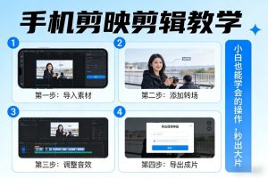 手机剪映剪辑教学，小白也能学会的操作，秒出大片-网赚36计