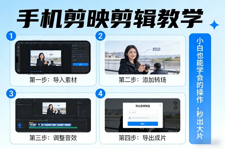 手机剪映剪辑教学，小白也能学会的操作，秒出大片-网赚36计