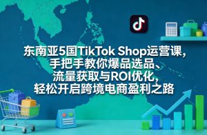 东南亚5国TikTok Shop运营课，手把手教你爆品选品、流量获取与ROI优化，轻松开启跨境电商盈利之路-网赚36计