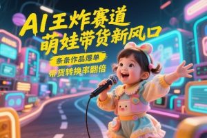 AI王炸赛道，萌娃带货新风口，条条作品爆单，带货转换率翻倍，核心逻辑拆解-网赚36计