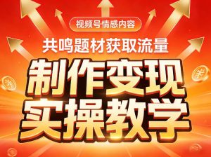 视频号情感内容，共鸣题材获取流量，制作变现实操教学-网赚36计