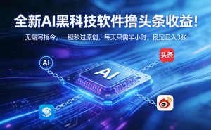 全新AI黑科技软件撸头条收益！无需写指令，一键秒过原创，每天只需半小时，稳定日入3张【揭秘】-网赚36计