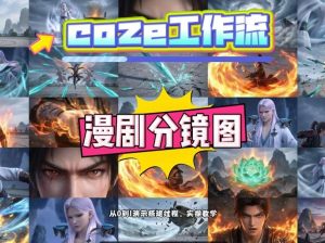 通过Coze工作流，制作《动漫分镜图》，两分钟制作完成25宫格分镜图，从0到1演示搭建过程，实操教学-网赚36计