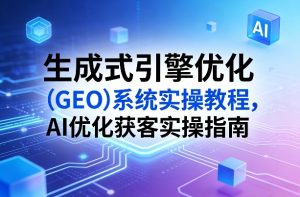 生成式引擎优化(GEO)系统实操教程,AI优化获客实操指南-网赚36计