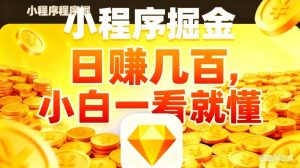 微信小程序掘金项目，不用复杂操作，5分钟就能学会上手操作，日入几张【揭秘】-网赚36计