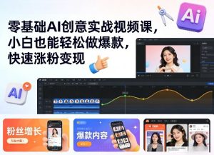 零基础AI创意实战视频课,小白也能轻松做爆款,快速涨粉变现-网赚36计