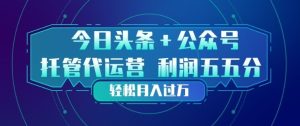 今日头条+公众号双重代运营模式,每天花费十分钟发布,单日稳定变现3张+【揭秘】-网赚36计