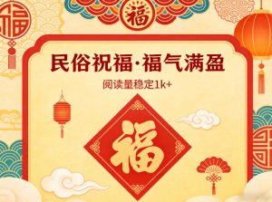 公众号流量主之民俗祝福赛道,选题不愁,结构固定,阅读稳定1w+-网赚36计