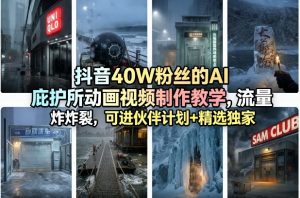 抖音40W粉丝的AI庇护所动画视频制作教学，流量炸裂，可进伙伴计划+精选独家-网赚36计