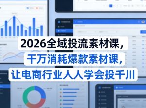2026全域投流素材课，干万消耗爆款素材课，让电商行业人人学会投千川-网赚36计