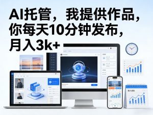 公众号AI托管,我提供作品,你每天10分钟发布,月入3k+【揭秘】-网赚36计