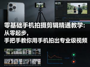 零基础手机拍摄剪辑精通教学:从零起步,手把手教你用手机拍出专业级视频-网赚36计