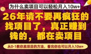 为什么真正賺到钱的都在卖项目,从0-1教你卖项目的方法,看完你也可以月入10w+【揭秘】-网赚36计