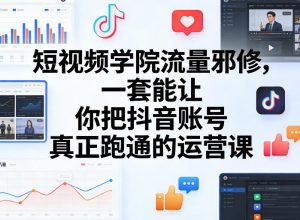 短视频学院流量邪修，一套能让你把抖音账号真正跑通的运营课-网赚36计