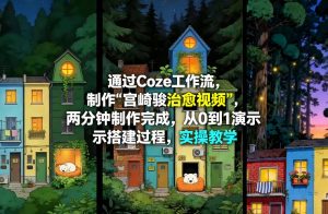 通过Coze工作流制作《宫崎骏治愈视频》,两分钟制作完成,从0到1演示搭建过程,实操教学-网赚36计