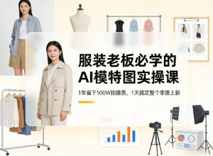 服装老板必学的AI模特图实操课，1年省下100W拍摄费，1天搞定整个季度上新-网赚36计