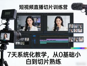 短视频直播切片训练营,7天系统化教学,从0基础小白到切片熟练-网赚36计