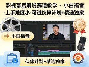 某大佬的影视幕后解说赛道教学，小白福音，上手难度小，可进伙伴计划+精选独家-网赚36计