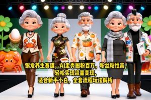 银发养生赛道，AI走秀圈粉百万，粉丝粘性高，轻松实现流量变现，适合新手小白，全套流程玩法解析-网赚36计