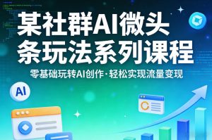 某社群的AI微头条玩法系列课程,零基础玩转AI创作,轻松实现流量变现-网赚36计