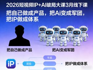 2026短视频IP+AI破局大课3月线下课，把自己做成产品，把Ai变成军团，把IP做成体系-网赚36计