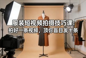 服装短视频拍摄技巧课：拍好一条视频，顶你盲目发十条-网赚36计