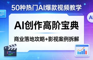 50种热门AI爆款视频教学,AI创作高阶宝典,商业落地攻略+影视案例拆解-网赚36计