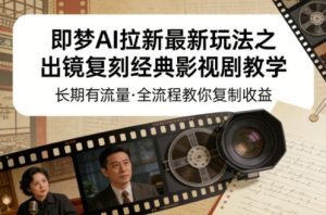 即梦AI拉新最新玩法之出镜复刻经典影视剧教学,长期有流量,全流程教你复制收益-网赚36计