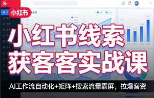 小红书线索获客实战课,AI工作流自动化+矩阵+搜索流量霸屏,拉爆客资-网赚36计