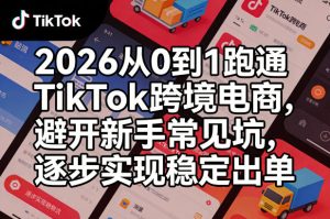 2026从0到1跑通TikTok跨境电商,避开新手常见坑,逐步实现稳定出单-网赚36计