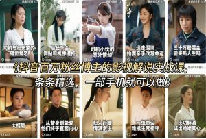 抖音百万粉丝博主的影视解说实战课，精选独家解说教学，条条精选，一部手机就可以做-网赚36计