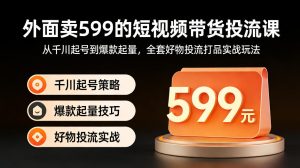 外面卖599的短视频带货投流课:从千川起号到爆款起量,全套好物投流打品实战玩法-网赚36计