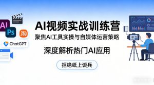 AI视频实战训练营,聚焦AI工具实操与自媒体运营策略,深度解析热门AI应用,拒绝纸上谈兵-网赚36计