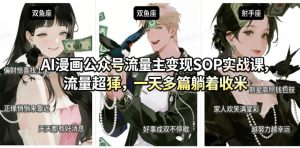 AI漫画公众号流量主变现SOP实战课,流量超猛,制作简单,一天多篇躺着收米-网赚36计