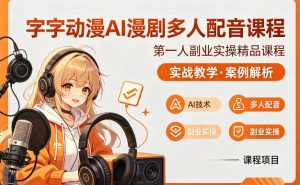 字字动漫AI漫剧多人配音课程，实战教学，案例解析-网赚36计
